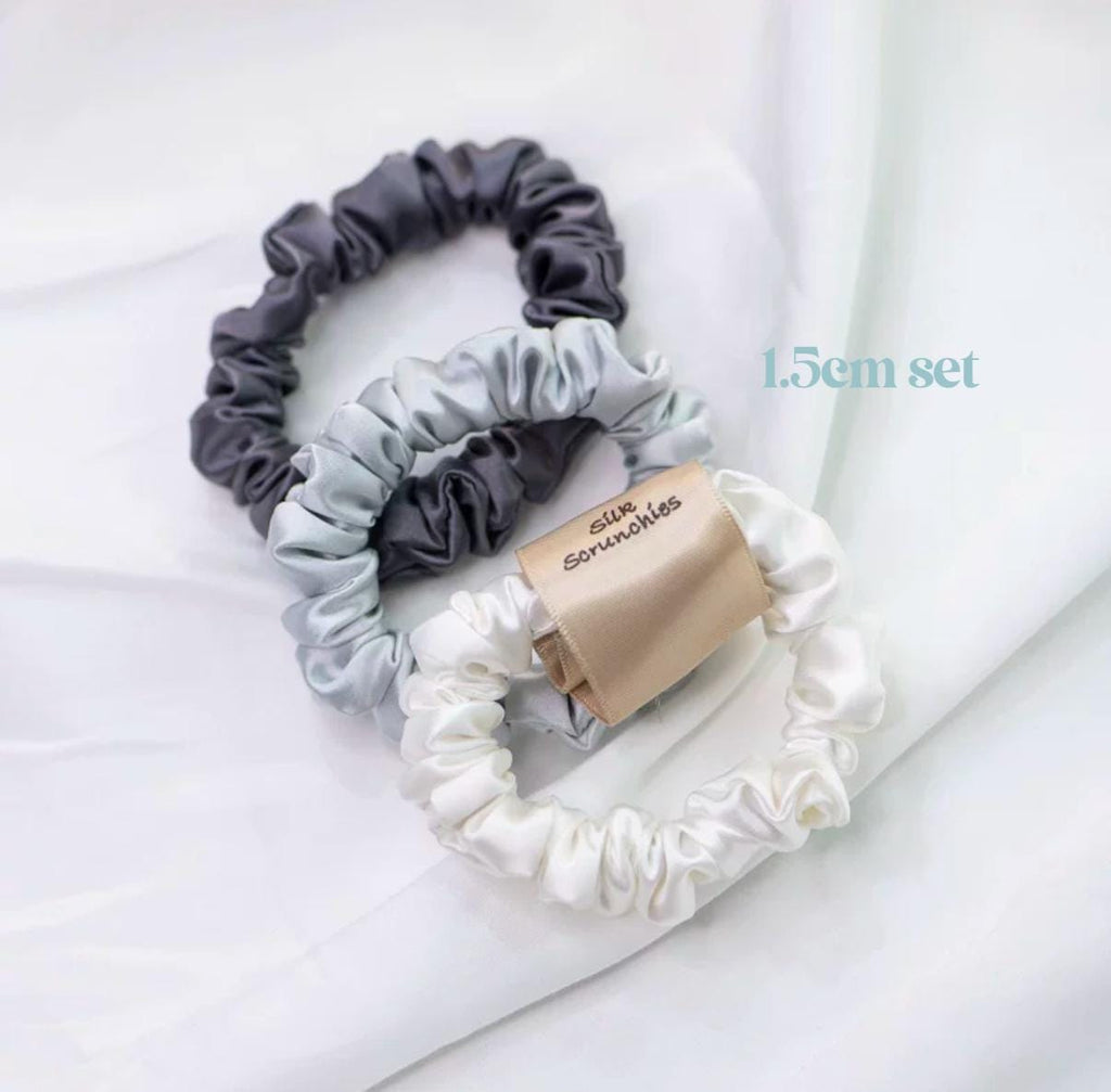 Luxury 22mm Mulberry Silk Hair Scrunchies Set – Gentle, No-Crease Hair Ties for Women – Multiple Sizes & Colors – Perfect Bridesmaids Gift
