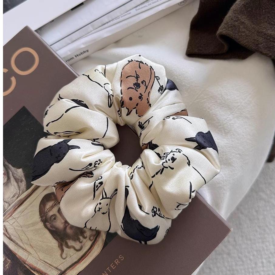 Mulberry Silk Hair Scrunchie: Floral Print, Gentle Hold， Multi Patterns