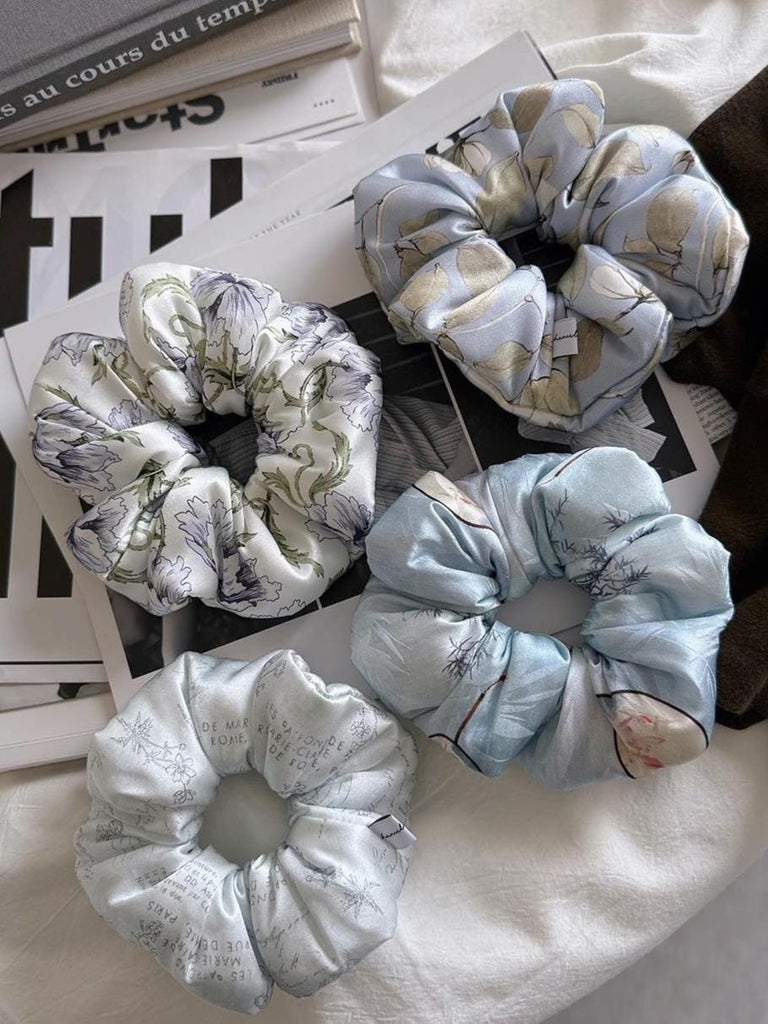 Mulberry Silk Hair Scrunchie: Floral Print, Gentle Hold， Multi Patterns