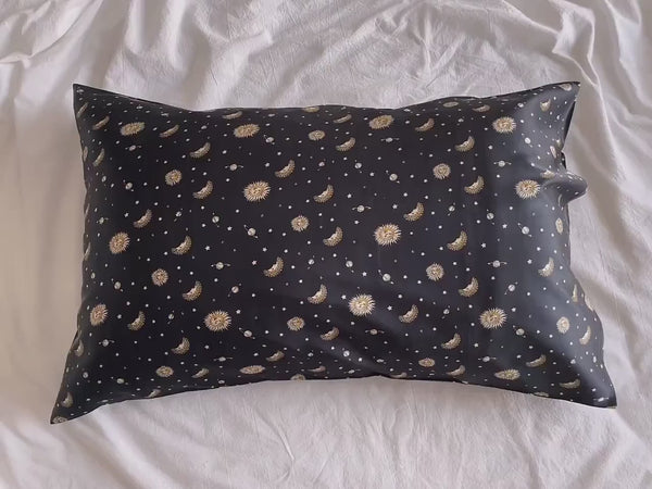 Pure Mulberry Silk Pillowcase Celestical Theme Gift for Boys Hair Cosmic Night Sky Bedding Gift for Astronomy Lovers Silk Pillow for Him