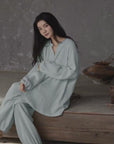 Gauze Cotton Pajamas Set for Women | Zen Meditation Outfit | Soft Breathable Loungewear | Relaxed Homewear | Gift for Her