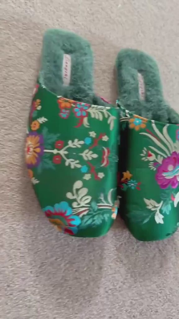 Women’s Embroidered Silk Slippers - Cozy Indoor House Shoes with Traditional Chinese Floral Patterns - Unique Cultural Gift for Her