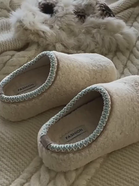 Wool Blend Slippers Women | Cozy Fleece Winter Home Shoes