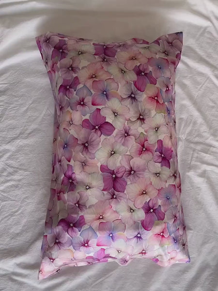 Mulberry Silk Pillowcase Sakura Pattern Silk Pillow Cases  22M Mulberry Silk with Eye Mask for Skin and Hair Care - Birthday Gift for Her