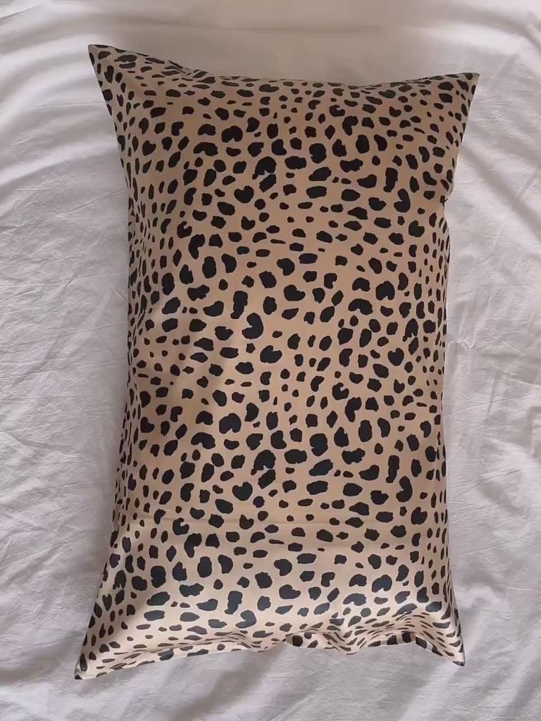 Leopard Dot Silk Pillowcase by 100% Mulberry Silk Gift Set Hypoallergrnic Pillow Case - Skin Hair Care - Beauty Sleep Essential