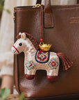 Silk Embroidered Horse Ornament • Lucky Charm Keychain • Oriental Bag Charm • Christmas Stocking Filler • Tree Decor • Mulberry Silk Gift