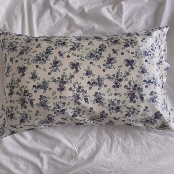 100% Mulberry Silk Pillowcase Floral Design for Restful Beauty Sleep-Natural Elegance for Bedroom Gift Silk Cooling Pillowcase for Summer