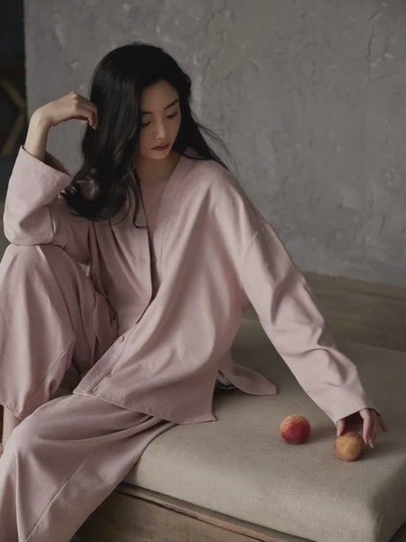 Soft Cotton Pajamas Set for Women | Zen Loungewear Sleep Set | Relaxed Homewear | Minimalist Gift for Her